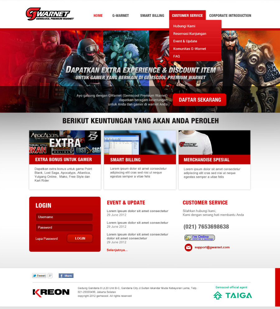 Komunigrafik ui-ux, web design and development Jakarta - Indonesia - Project Showcase and portfolio inspiration for gemsscool portal game peratma di Indonesia